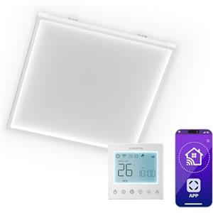 Klarstein Pannelli Radianti Infrarossi 360W - Parete o Soffitto, WiFi, Termostato, Timer, IP44, Blocco Bambini, Design Moderno, Riscaldamento 10m², Telecomando, Alluminio