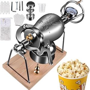 Generic Macchina per Popcorn Vecchio Stile, Mini Popper per Pop Corn In Acciaio Inossidabile 304, Piccolo Cannone per Pop-Corn Cinese per Raduni(520ml)