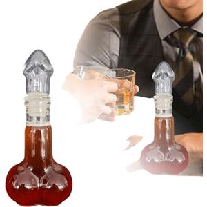 Generisch Caraffa in vetro per whisky, decanter per liquori, bicchiere da vino di alta qualità, per whisky, brandy, liquore, creativo, per uomini, bar, decorazione nuziale, Oktoberfest (bianco)