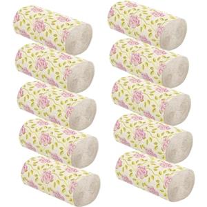 FRCOLOR Carta Igienica Morbida e Confortevole 10 Pezzi in Polpa di Bambù con Design Elegante a Rose per Uso Quotidiano per Casa e Bagno