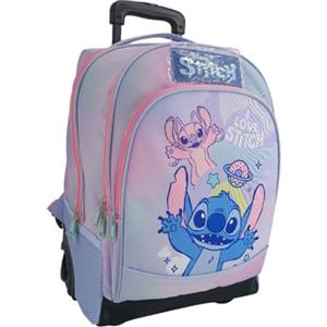 il megastore dei giocattoli e Giochiamo Trolley Key People originale per bambini con design Stitch - Zaino trolley per scuola elementare, leggero, resistente e con manico estensibile e ruote