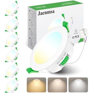 Jaenmsa Faretti LED da Incasso per Cartongesso 230V, 7W Foro Ø 65-75mm Faretti Incasso Cartongesso Ip44, Dimmerabile, Luce Calda 3000K Luce Neutra 4000K Luce Freddo 6500K, Set di 6