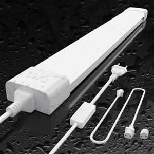 Amdelne Plafoniera da Officina 60cm 18W, 2000lm Collegabili Tubo Neon LED, Bianco Naturale(4000K) IP65 Impermeabile Plafoniere LED a Soffitto, per Garage Ufficio Cantina Cucina Supermercato