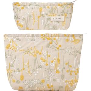 Aucuu 2PCS Beauty Case, Borsa Cosmetica Ricamata, Borsa Cosmetica da Viaggio, Multifunzionale Pochette Trucchi, Trucco Portatili per Vacanze in Viaggio