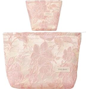 Aucuu 2PCS Beauty Case, Borsa Cosmetica Ricamata, Borsa Cosmetica da Viaggio, Multifunzionale Pochette Trucchi, Trucco Portatili per Vacanze in Viaggio