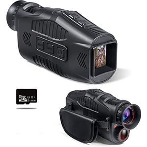 NGBFF Visore Notturno, Dispositivo di visione notturna monoculare HD 1080P Ricaricabile a infrarossi 5x Zoom digitale Occhiali da caccia Telescopio da campeggio Registrazione esterna,per birdwatching, spor