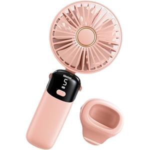 Kznifmk I Mini Ventilatori Portatili, I Ventilatori Portatili Pieghevoli, I Ventilatori Ricaricabili Tramite USB Sono un Must per L'Estate,Rosa