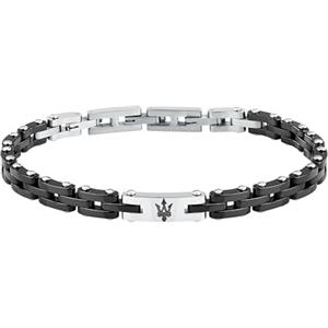 Maserati Bracciale Uomo in Acciaio, Ceramica, Collezione CERAMIC, Tridente, Idee Regalo Uomo