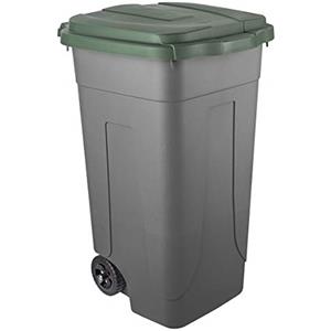 Mobil Plastic Bidone Raccolta Differenziata 80L - Contenitore Rifiuti Ecologico con Coperchio Verde e Ruote