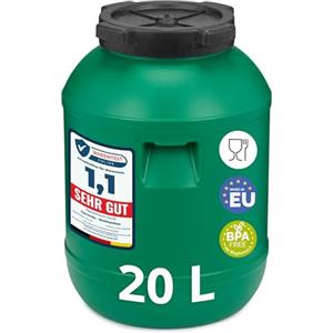 Garronda tanica di plastica da 20 litri, realizzata in HDPE per uso alimentare, adatta come serbatoio acqua per il giardino, contenitore per alimenti, bidone plastica universale GD-0078, Verde