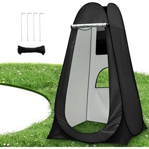 Charmofun Tenda da Bagno Pop Up, Tenda ad Apertura Istantanea con Finestra e Tasca Portaoggetti, Tenda per WC Doccia Campeggio per Spiaggia, Pesca, Escursionism (Scuro)