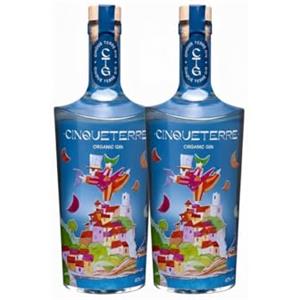 Cinque Terre Gin - 500 ml - Premium Gin 100% biologico Italiano - Premiato tra i migliori gin italiani al mondo nella categoria classic gin - 47% Vol. (2 x 500 ml)