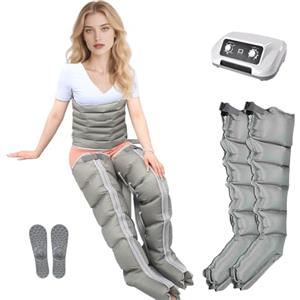 LESBJFDM Pressoterapia per Casa, Linfodrenaggio, Professionale, 6 Camere d'Aria Macchinario Pressoterapia Gambe e Braccia Addome Glutei per Casa, Massaggiatore Elettrico a Compressione D'Aria