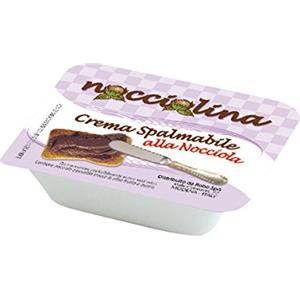 FOXCUP PZ 48 CREMA SPALMABILE ALLA NOCCIOLA MONOPORZIONE GR 18 NUTS CREAM SINGLE PORTION FOR BREAKFAST MONO PORZIONE IN VASCHETTA PRIMA COLAZIONE HOTEL NOCCIOLINO