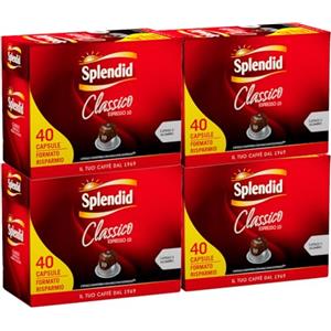 Splendid Caffè Espresso Classico Capsule Alluminio Intensità 10 Chicchi Arabica e Robusta Aroma Avvolgente con Note Fruttate Compatibili con Macchine Nespresso - 160 Capsule