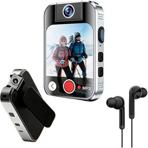 Ouitble Lettore MP3 Bluetooth 5.4 Sportclip 2.0 pollici Touch Screen Music Player con fotocamera per sport, MP3 con 7 giochi cerebrali, video, registratore, foto, e-book, supporta fino a 256 GB