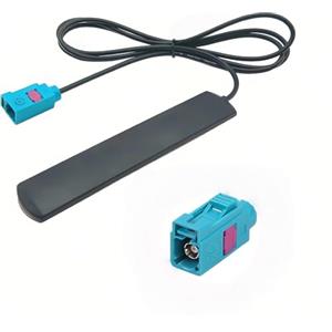 Dargkwn Antenna radio Aurum DAB per auto con amplificatore DAB+ FM, antenna autoadesiva universale per finestrini di auto, SUV e camion - Cavo 3M e connettore Fakra