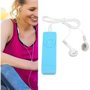 Cuifati Lettore MP3 portatile con cuffie, 64 GB, audio HD 2023, nuovo U Disk 2 in 1 per PC e laptop (blu)