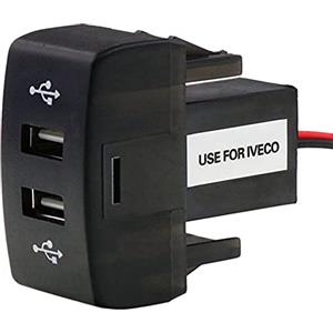 pQirnvIL Caricabatteria doppio USB per auto, 5 V, 2,1 A, presa di alimentazione USB, accessori per auto per camion Stralis Hi-Way Eurocargo