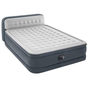 Intex 64448 Materasso Dura-Beam Con Schienale Tecnologia Fiber Tech Con Pompa Elettrica Incorporata, 152 x 236 x 86 Cm, Blu Navy