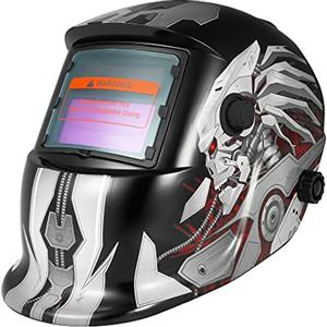 Jemora Casco per saldatura professionale ad energia solare con oscuramento automatico Saldatore per saldatura TIG MIG Maschera per molatura Stile robot