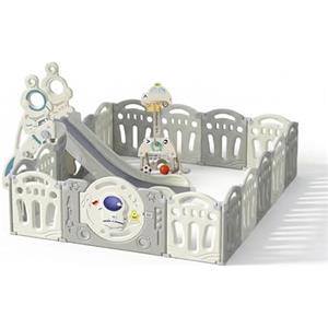 MoLi Box Bambini Centro Attività per Neonati e Bambini Piccoli, Box Neonato di Varie Dimensioni, Recinto Neonato Pieghevole, Ampio Recinto Bimbo per Interni ed Esterni (Y 14+2 Combo)