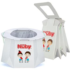Nuby Vasino da viaggio usa e getta con fodera, pieghevole e portatile; vasino essenziale per campeggio, viaggi e viaggi in auto, vasino da viaggio per bambini, confezione da 1