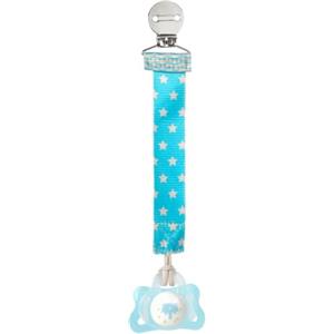 Chicco Fashion Clip Salvasucchietto Con Nastro, Clip Salvasucchietto Universale, Per Agganciare Ciucci, Catenella Porta Succhietto, Porta Ciuccio Neonato, Catenella Porta Ciuccio, Azzurro, 0 Mesi+