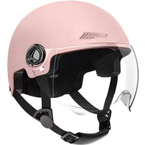 Hitburu Casco Per Adulti Con Visiera, Casco Moto Aperto,Per Adulti Uomo e Donna,Per Fornire Una Migliore Protezione Alla Guida,Per Uso Quotidiano,Bici Outdoor,Monopattino,Skateboard,Scooter