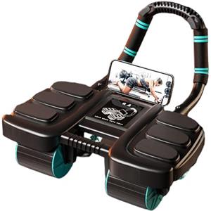 Generico Ab Roller - Ruota addominale Ab Roller | Rullo per esercizi addominali indoor | Ruota con rulli addominali a 4 ruote | Rullo per esercizi addominali | Rullo addominale per allenamento a del