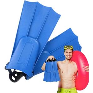 Generic Pinne per snorkeling, pinne da nuoto portatili in gomma, pinne corte con cinturino regolabile alla caviglia, comode pinne per nuoto e snorkeling