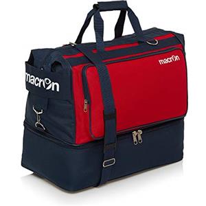 Macron BORSONE MACRON TOPEKA HOLDALL PALESTRA FITNESS SPORT BORSA CALCIO BAGS FOOTBALL TRAINING (Blu Navy / Rosso, Medium)
