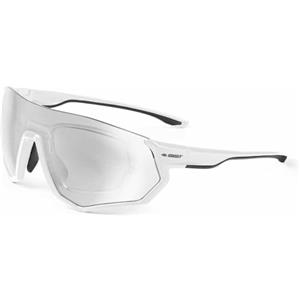 GIST Iride Bianco - Occhiali Sportivi da Ciclismo con Clip Ottica Rimovibile, Lente Antiriflesso Cat. 3 con Protezione UV, Montatura Avvolgente in Policarbonato Antiurto, Ultraleggeri 35 g