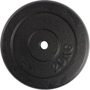 VirtuFit Disco per bilanciere in ghisa, peso manubrio, 30 mm, 20 kg, colore nero