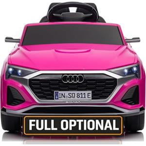 Mondial Toys Auto Elettrica per Bambini Audi SQ8 e-tron Sportback Macchina con Licenza Ufficiale 12V Due Potenti Motori Telecomando Cintura di Sicurezza 5 Punti Porte Apribili Luci LED Musica MP3 Rosa