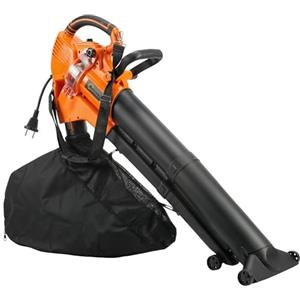 Outsunny Soffiatore e Aspiratore per Foglie 3-in-1 da 3000W con Trituratore, Sacco da 40L, 4 Ruote, Tracolla Regolabile, per Prati Vialetti e Terrazzi