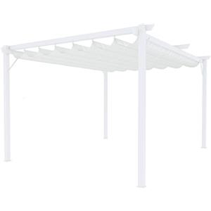 BRICOZONE Pergola Gazebo Giardino Bianco Acciaio 3x4M