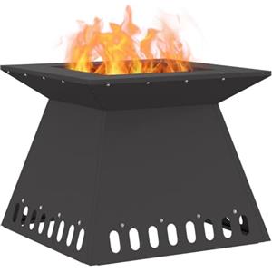 vidaXL Focolare Nero 48 x 48 x 40 cm Acciaio, Giardino e Terrazza, Stufa Moderna a Legna, Design Elegante, Soluzioni Riscaldamento Ecologiche