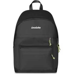 Invicta Zaino Scuola American Plus City, Nero, Zaino Mono Scomparto con Tasca Porta PC 13'', 23 L, Zaino Scuola Superiore, Università e Tempo Libero, Per Ragazza e Ragazzo