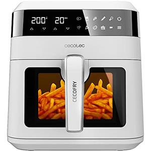 Cecotec Friggitrice ad Aria da 6 Litri Cecofry Experience Window White 6000. 1300 W, Tecnologia PerfectCook, Temperatura regolabile, Finestra, Controllo tattile, 9 modalità, Timer