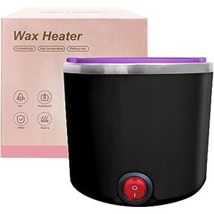 Creacloud Scaldacera 200 ml per Ceretta a Caldo, Mini Scalda Cera Elettrico Compatto e Portatile con Ciotola in Silicone, per Cera Depilatoria, Viso, Ascelle, Zona Bikini e Piccole Zone(nero, rotondo)