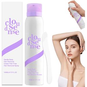 Generico Mousse depilatoria Cloud Sense, crema depilatoria delicata per il corpo, spray depilatorio Cloud Sense per una depilazione indolore e setosa, per donne e uomini, depilazione rapida ed efficace