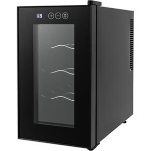 DCSYOG Frigorifero per vino, 10 bottiglie, 23 litri, piccolo armadietto per vino con illuminazione a LED, porta di design in vetro, mini frigorifero per casa, ufficio, hotel, bar