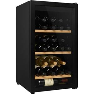 Générique Cantina per vino di servizio - 22 bottiglie - 92 litri - Piastrelle in legno - Temperatura 6 a 14°C - Porta vetrata doppio vetro