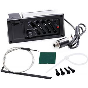 Frefgikty Equalizzatore piezoelettrico a 4 bande EQ Pickup per sintonizzatore amplificatore preamplificatore per chitarra acustica pre-amplificatore EQ-7545R