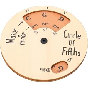 Tbest Cerchio delle Quinte in Legno, Versatile Strumento Musicale per Apprendimento Pratico, Ruota Rotonda per Studenti Musicisti e Insegnanti