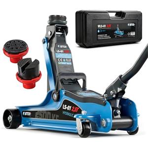 Stix Cric idraulico 2,5T in valigia - Sollevatore auto idraulico WLS-01 con profilo basso 85 mm, altezza max 365 mm, ideale per auto sportive e SUV