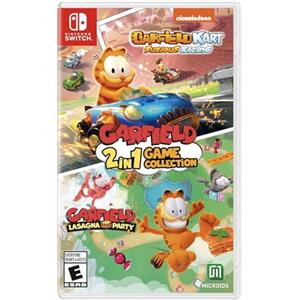 MICROÏDS Collezione di giochi Garfield 2 in 1: Garfield Kart Furious Racing e Garfield Lasagna Party - Nintendo Switch