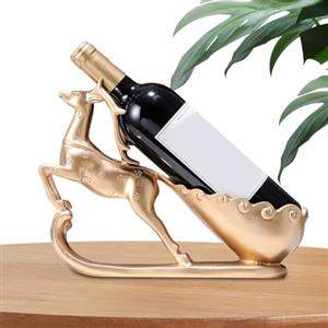 Generic Supporto per bottiglia di vino cervo - Porta figurina del carrello rustico, rastrelliere decorativo in resina | Organizzatore bottiglie supporto Vintage display controsoffitto cucina