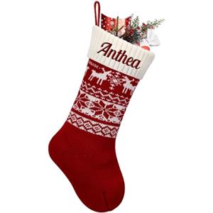 NIBESSER Calza Befana Personalizzata Calze Natalizie da Appendere con Nome Calza Befana Vuota Idea Regalo per Epifania Natale Decoraizione Natalizia per Camino (Stile M, 1 Pezzo)